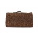 Evening Bag - Braided Straw Like w/ Metal Frame - Brown - BG-92070BR